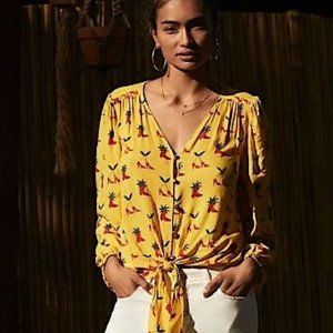 Sz 4 Like New Anthropologie Kendra Dandy Dreamer Button Down Shirt: Size 4